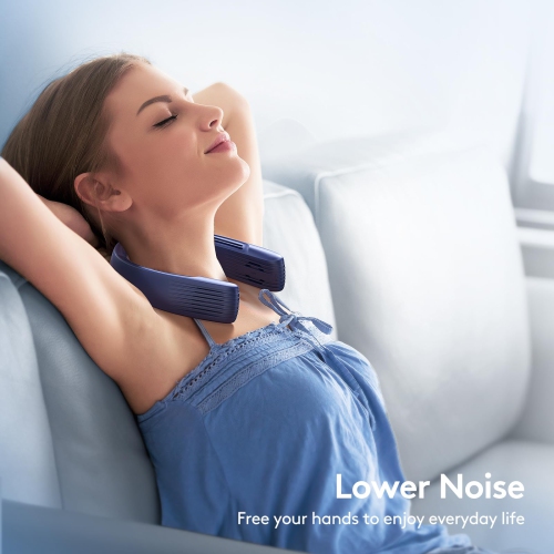 4000mAh Rechargeable Portable Neck Fan, Bladeless Neck Fan, Personal Wearable Fan with Upgraded Air Volume, 3 Speeds, 360° Cooling, for Travel,