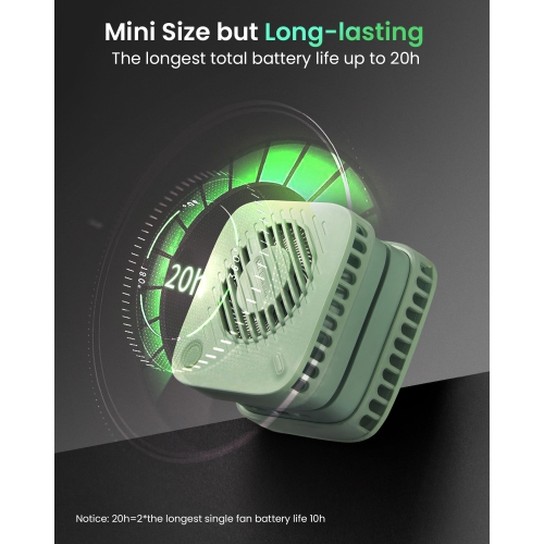 Ultra Lightweight Portable Personal Fan with 4 Adjustable Speeds - Rechargeable Hands Free Fan with Long Battery Life for Travel, Work, and Leisure