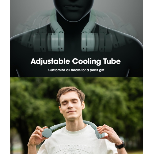 Hands Free Bladeless Fan, 360° Cooling Personal Fan, Battery USB Rechargeable 3 Speed Adjustable Wearable Fan for Outdoor Indoor Office Travel