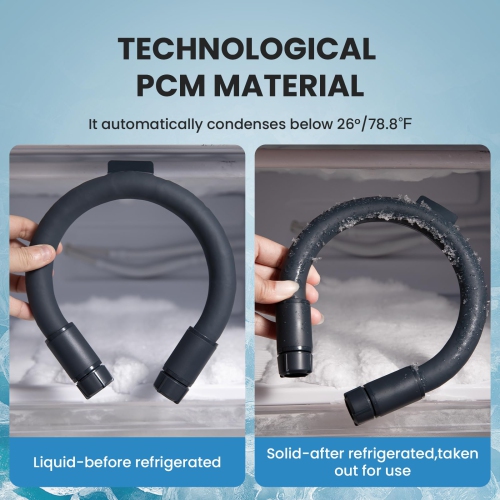 Neck Cooling Portable Fan 2 in 1, Reusable Ice Ring, Wearable Neck Cooler Personal Adjustable Fans, Portable Battery Operated Neck Fan, 3 Gear, 360°