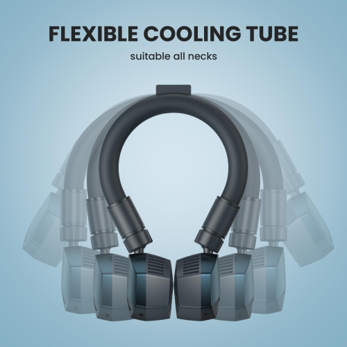 Neck Cooling Portable Fan 2 in 1, Reusable Ice Ring, Wearable Neck Cooler Personal Adjustable Fans, Portable Battery Operated Neck Fan, 3 Gear, 360°