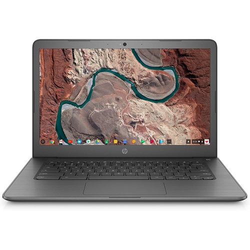 Portable Chromebook de 14 po de HP avec processeur bicoeur Core N3350 d'Intel et système d'exploitation 4&nbsp;Go d'32&nbsp;Go - Gris - remis à neuf