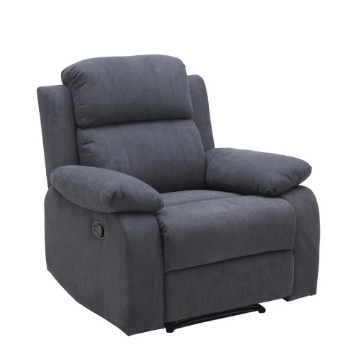 TOYTEXX  Fabric Recliner Chair, Manual Recliner With Padded Armrests, Foam Cushions, Foot Rest