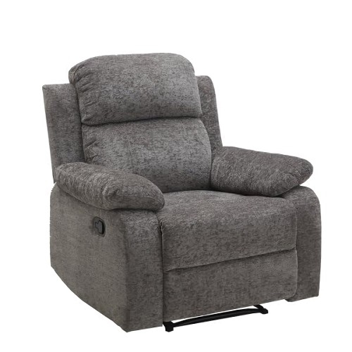 Fauteuil inclinable en tissu, fauteuil inclinable manuel avec accoudoirs rembourrés, coussins en mousse, repose-pieds