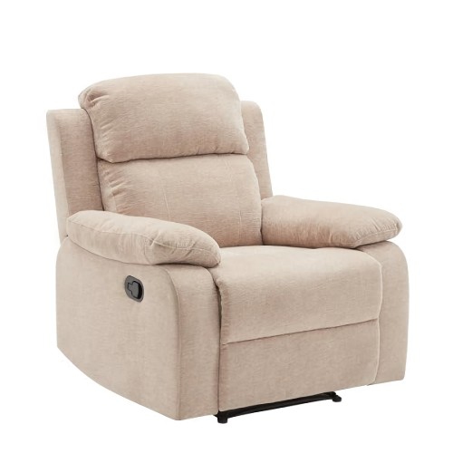 TOYTEXX  Fabric Recliner Chair, Manual Recliner With Padded Armrests, Foam Cushions, Foot Rest