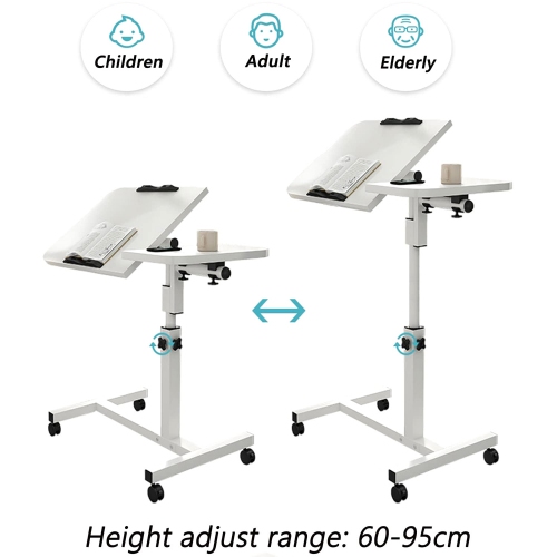 axGear Overbed Table Height Tilt Adjustable Foldable Office Laptop Over Bed Desk