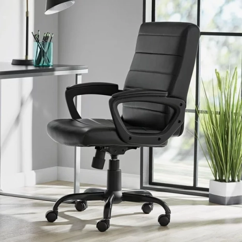 Mainstays Bonded Leather Manager's Office Chair, Bonded Leather Upholstery, Mid-Back