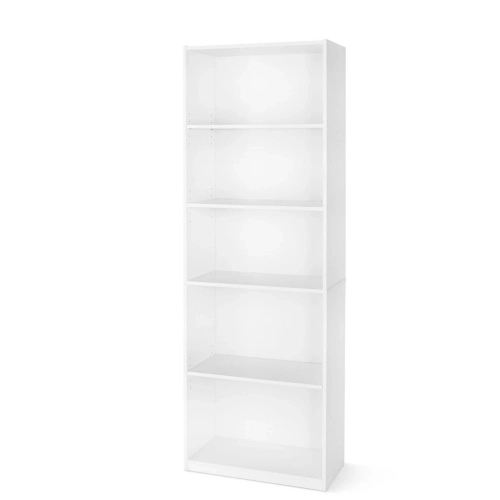 MAINSTAYS  5-Shelf Bookcase With Adjustable Shelves, Multiple Colors, 71" Tall In White