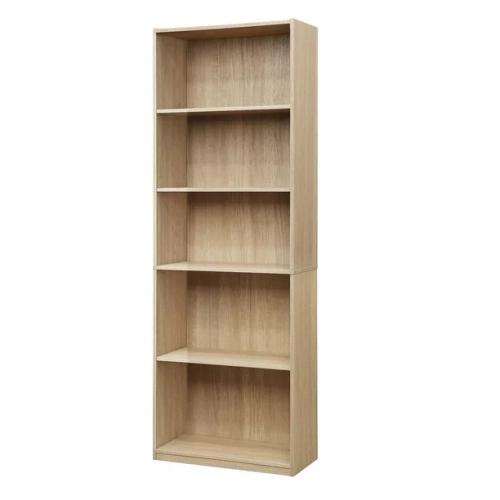 Mainstays 5-Shelf Bookcase with Adjustable Shelves, Multiple Colors, 71" tall, White