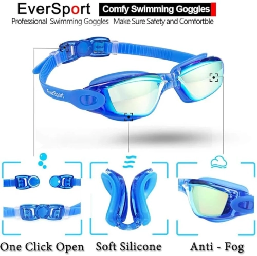 Kids Swim Goggles 2 Pack, Anti-Fog, Anti-UV Swimming Goggles for Children, Teens, Youth