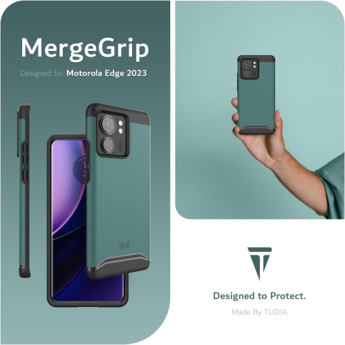 TUDIA Merge Motorola Edge 2023 Case Dual Layer - Hunter Green