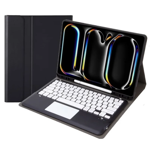 GENER  Ipad Pro 13 (2024) Detachable Leather Tablet Case With Bluetooth Keyboard And Pen Slot - Black/white