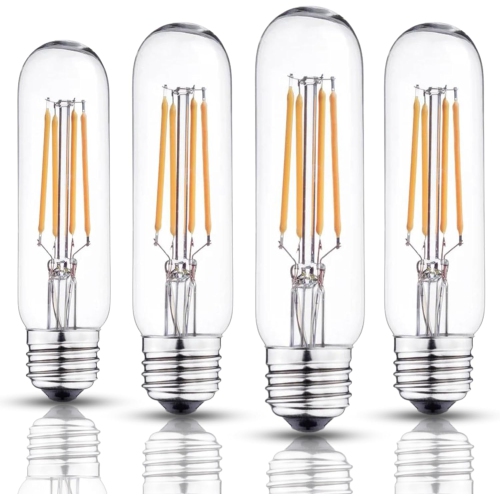 STRAK  Led T10 Dimmable Filament Bulb, 4W (40W Equivalent) 400 Lumens, E26 Tubular Vintage Bulb, 3000K Soft White, Edison E26 Base Cul/ul Certified