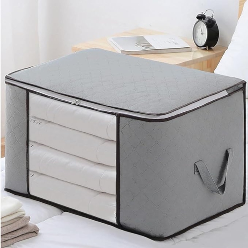 Livearty 90L Large Storage Bags, 6 Bags Clothes Storage Bins Foldable Closet Organizer Storage Containers with Durable Handles Thick Fabric for