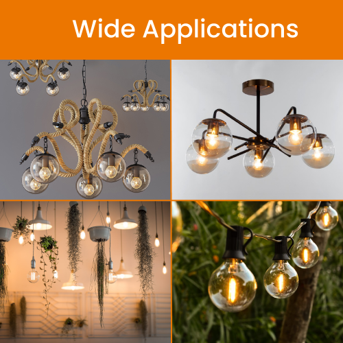 Strak LED Dimmable G12.5 Candelabra Bulb, 4W, 3000K Soft White, 400LM, Clear Globe E12 Base Incandescent Bulb, 90+CRI CUL/UL Listed - (Pack of 6)