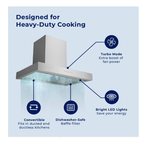 Hauslane Contemporary 30” WM-730 Wall Mount Range Hood&nbsp;