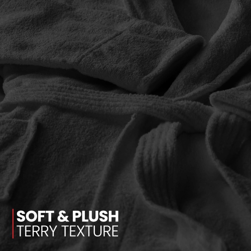 Canadian Linen Terry Cloth Bathrobes Towel 100% Cotton for Women Hooded Shower Bath Soft Plush for Hotel Spa Massage Resorts Lounge, Medium, Dark Grey