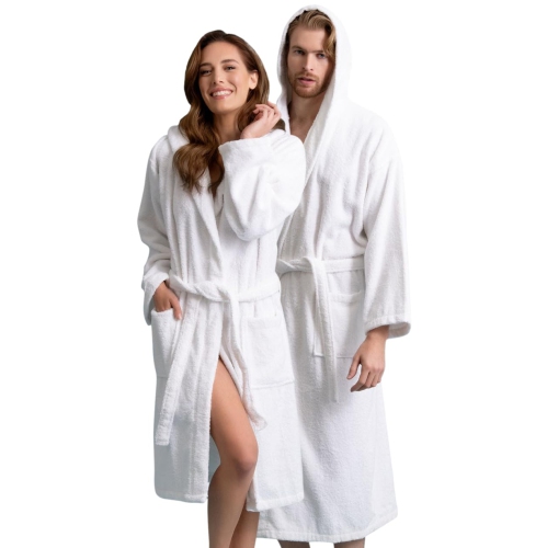 Terry Cloth Bathrobes for Women 100% Cotton Hooded Robes Soft Bathrobe Towel Spa Robe Unisex adult Hotel Robe Warm Mens Robe