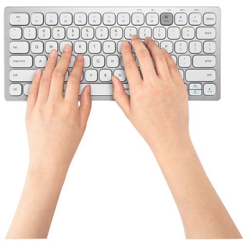 Kensington Dual Wireless Bluetooth Compact Keyboard - Silver