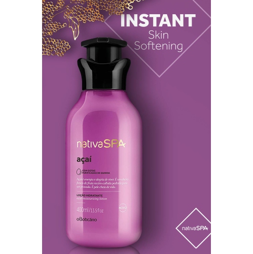 Nativa SPA by O Boticário, Açaí Moisturizing Body Lotion | Long-Lasting Hydration and Lightweight, Fragranced Moisturizer, 13.5 Ounce