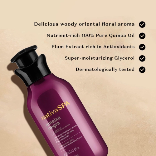 Nativa SPA by O Boticário, Black Plum Moisturizing Body Lotion, Long-Lasting Hydration and Lightweight, Fragranced Moisturizer, 13.5 Ounce