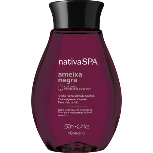 NATIVA SPA  By O Boticário Plum Body Oil, Enriched With Purified Quinoa Drops to Boost Hydration, 6.8 Ounce In Black