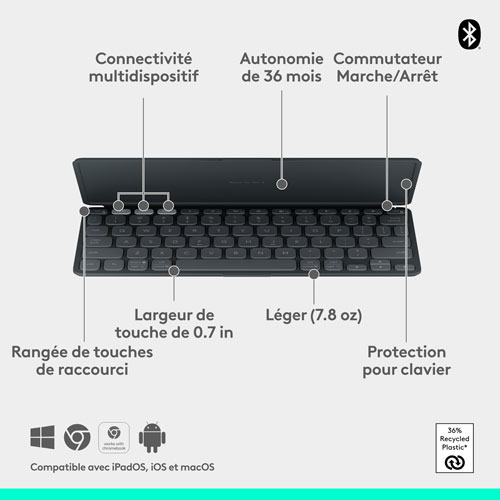 Logitech Keys-To-Go 2 Universal Keyboard with Cover - Graphite - English