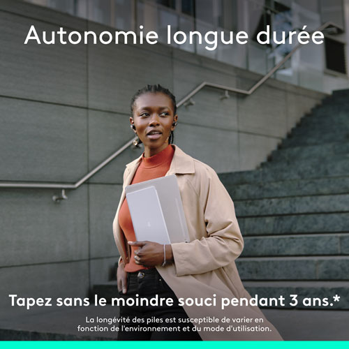 Clavier universel Keys-To-Go 2 de Logitech avec couvercle - Gris pâle - Anglais