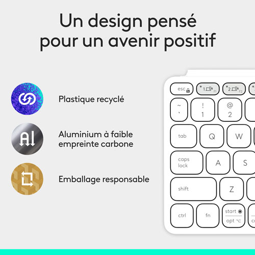 Clavier universel Keys-To-Go 2 de Logitech avec couvercle - Gris pâle - Anglais