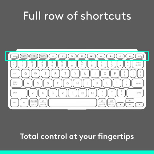 Clavier universel Keys-To-Go 2 de Logitech avec couvercle - Gris pâle - Anglais