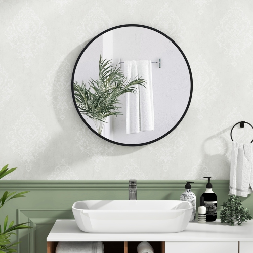 Costway 24" Circle Bathroom Mirror Round Wall Mirror with Explosion-proof Film