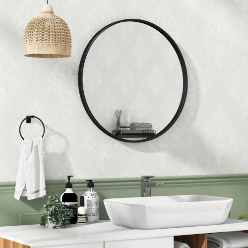 Costway 24" Circle Bathroom Mirror Round Wall Mirror with Explosion-proof Film