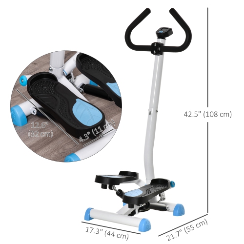 Soozier Stepper Exercise Machine with Handlebar, Twist Stair Stepper, Aerobic Workout Equipment w/ Adjustable Resistance, LCD Monitor for Home Gym,