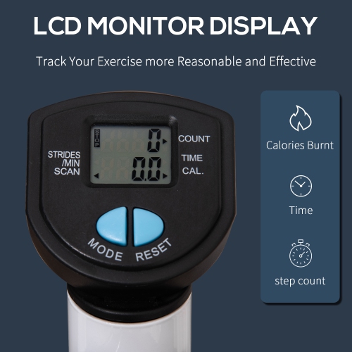 Soozier Stepper Exercise Machine with Handlebar, Twist Stair Stepper, Aerobic Workout Equipment w/ Adjustable Resistance, LCD Monitor for Home Gym,