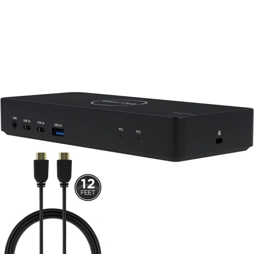 VisionTek VT2900 USB-C KVM Docking Station with 100W Power Delivery – Dual Monitor KVM Switch with HDMI, DisplayPort, USB-A, USB-C – Bundle with GE