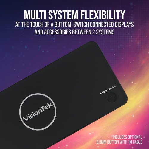 VisionTek VT2900 USB-C KVM Docking Station with 100W Power Delivery – Dual Monitor KVM Switch with HDMI, DisplayPort, USB-A, USB-C – Bundle with GE