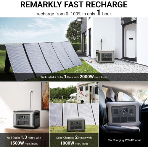 ALLPOWERS R2500 Portable Power Station with 2x SP027 Solar Panels