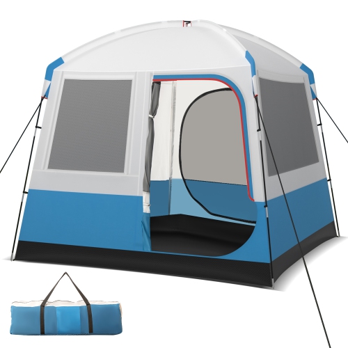 GYMAX  Camping Tent for 3-5 People Cabin Shelter W/ Large Double-Layer Mesh Front Door