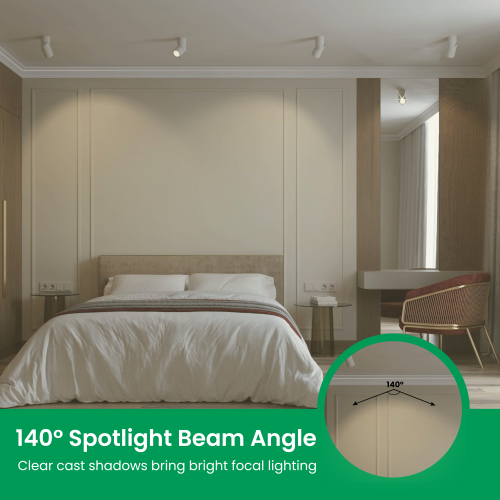 Dimmable MR16 LED Light Bulb 7W, 3000K Warm White 500LM, Non-Glare Bi-Pin GU5.3 Base, 140° Spotlight Bulb for Landscape and Track Lighting, (6 Pack)