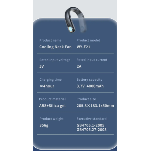 TUTT Portable Neck Cooling Neck Blade-less | Back Neck Cooling Plate- Refrigeration Mode | Rechargeable 4000mAh Battery | Ambient Light | USB Mini