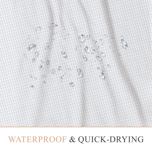 Rideaux de douche en lin canadien sans crochet, 72 x 72 po, doux, résistant à l'eau, en polyester, lavable, avec pince en C, fond magnétique,