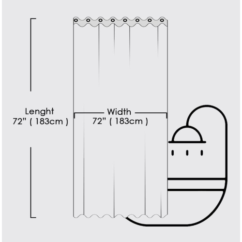 Rideaux de douche en lin canadien sans crochet, 72 x 72 po, lavables en polyester, doux, résistant à l'eau, pour salle de bain, treillis bleu
