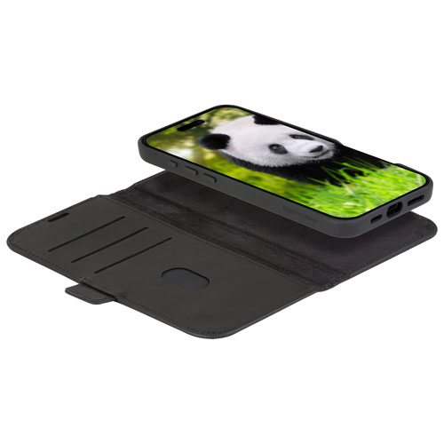 Étui-portefeuille 2-en-1 Lynge de Dbramante1928 avec MagSafe pour iPhone 16 Pro Max - Noir