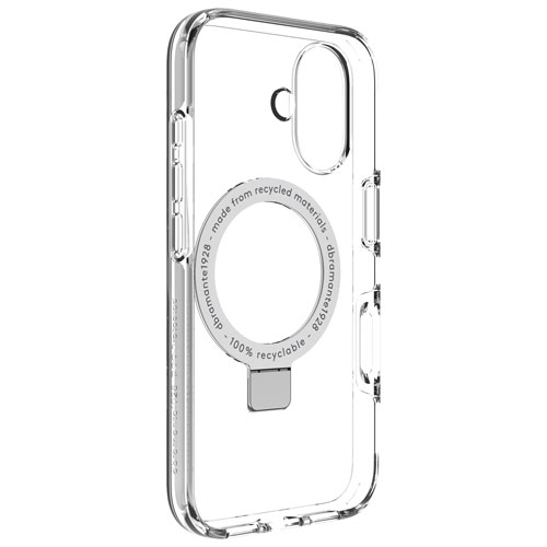 Étui rigide ajusté Iceland Ultra D3O Kickstand de Dbramante1928 avec MagSafe pour iPhone 16 - Transparent