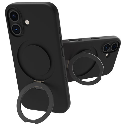 Étui rigide ajusté Iceland Ultra D3O Kickstand de Dbramante1928 avec MagSafe pour iPhone 16 Plus - Noir