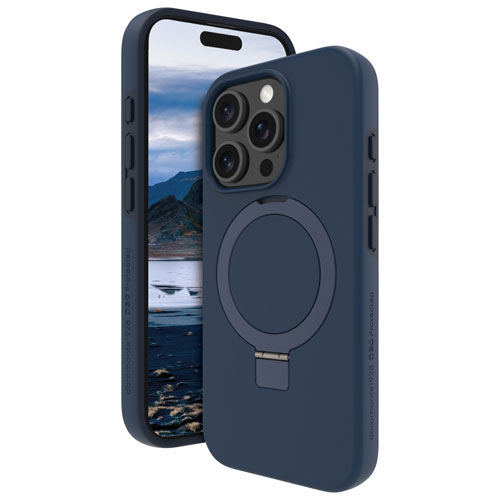 Dbramante1928 Iceland Ultra D3O Kickstand Fitted Hard Shell Case with MagSafe for iPhone 16 Pro - Blue