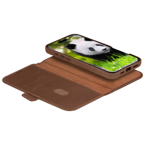 Dbramante1928 Lynge 2-in-1 Wallet Case with MagSafe for iPhone 16 Pro Max - Tan