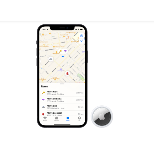Nouveauté : dispositif de repérage d'article Bluetooth AirTag d'Apple - Paquet de 4 - Blanc