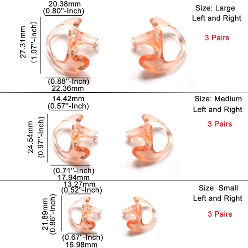 HYS Ear mold Earbud Replacement Earpiece Ear mold for Ham Radio Coil Tube Audio Kits