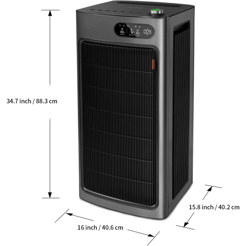 Jafända Smart Air Purifier Large Room 6862 sq ft, Dual Filtration HEPA & Act. Carbon Filters, Air Cleaner Dust, Pollen, Smoke, mold, Allergies,